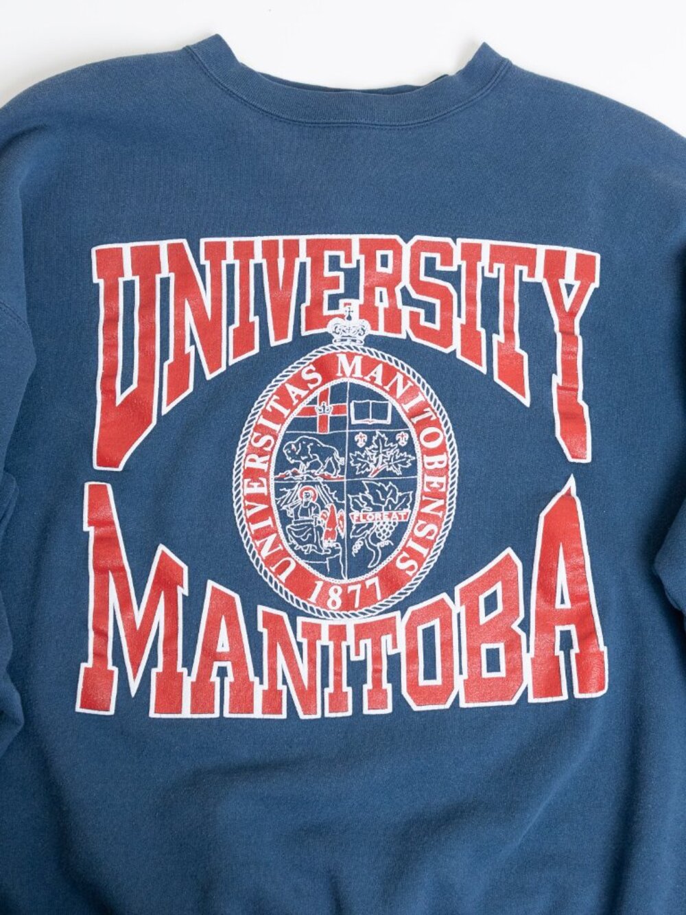 Vintage University of Manitoba Crewneck Sweatshirt Blue 90s Collegiate Canada L - Picture 4 of 14